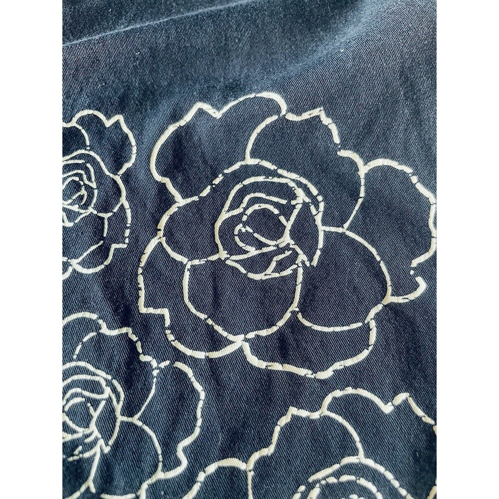 🌸 Tommy Hilfiger Navy Capris with Floral Hem Detail – Approx. Size 6 - Picture 9 of 11